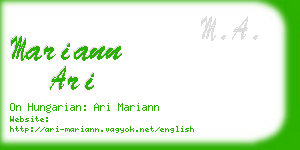 mariann ari business card